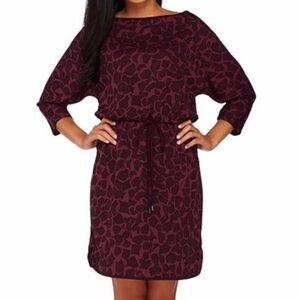 H by Halston Floral 3/4‎ Sleeve Mini Dress Small